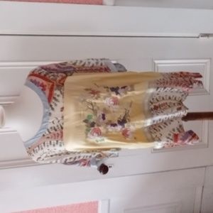 Johnny Was silk floral top, with beautiful embroidery, size 1X